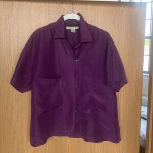 Vintage Purple Silk Blouse size small